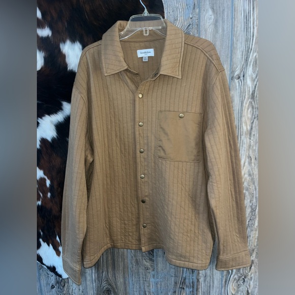 Goodfellow & Co Other - Goodfellow & Co size XL men’s brown quilted snap button up shirt jacket